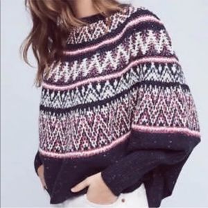 Anthropologie Sleeping on Snow poncho sweater XXS